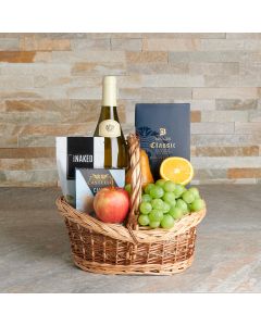 Apple, Wine & Cheese Gift Basket