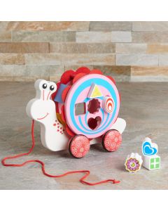 Birbaby Pull Along Snail Toy, baby gift, baby, baby toy gift, wooden toy, wooden toy gift