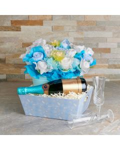 The Congratulations Bouquet for The Baby Boy, baby gift, baby, sparkling wine gift, sparkling wine, champagne gift, champagne, champagne baby gift, baby boy gift, baby boy, baby