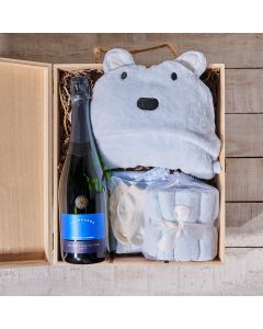 Baby Boy Arrival Crate, baby gift basket, baby gift, baby, baby shower gift, baby shower, champagne gift, champagne, sparkling wine gift, sparkling wine, Set 26311-2023