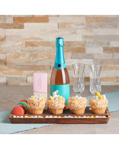 Champagne & Easter Cupcakes Gift Basket, champagne gift, champagne, sparkling wine gift, sparkling wine, gourmet gift, gourmet, easter gift, easter, cupcake gift, cupcakes