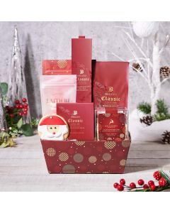 Christmas Coffee & Treats Gift Basket, coffee gift, coffee, christmas gift, christmas, holiday gift, holiday, gourmet gift, gourmet