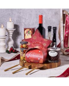 Christmas Muskoka Wine & Cheese Board, Wine Gift Baskets, Gourmet Gift Baskets, Cheese Gift Baskets, Chocolate, Cheeseball, Jam, Wine, Crackers, Xmas Gifts, USA Delivery