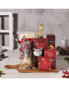 Christmas Champagne & Gourmet Snack Basket, Christmas gift baskets, champagne gift baskets
