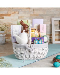 Easter Morning Snack Basket, easter gift, easter, gourmet gift, gourmet, chocolate gift, chocolate, tea gift, tea, cookie gift, cookie