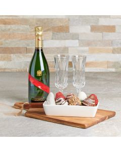 Grand Champagne & Chocolate Dipped Strawberries Gift Set, Valentine's Day gifts, sparkling wine gifts, chocolate covered strawberries gifts