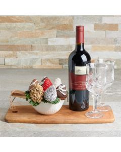 "Loving You" Wine Gift Set, Valentine's Day gifts, wine gifts, chocolate covered strawberries