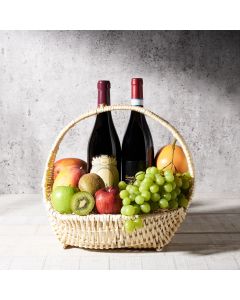 New Harvest Wine Gift Basket, wine gift baskets, gourmet gifts, gifts, fruit, fruit basket
