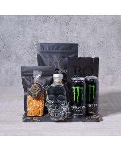 Enticing & Energizing Chocolate Gift, liquor gift, liquor, energy drink gift, energy drinks, snack gift, snacks, fathers day, feathers day gift