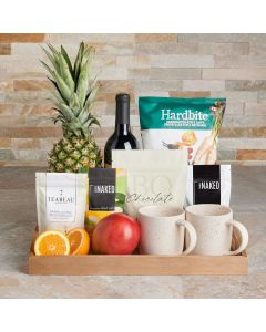 Assorted Fruit & Wine Gift Basket