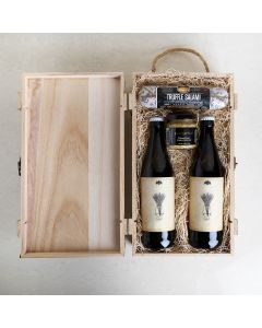 Dad’s Craft Beer & Mustard Box, beer gift baskets, gourmet gifts, beer, salami, mustard