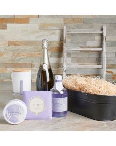 candle, chocolate, sparkling wine gift set, sparkling wine gift, sparkling wine, skincare, bath and body, spa, lavender, Set 24096-2021, spa gift set delivery, delivery spa gift set, sparkling wine gift set usa, usa sparkling wine gift set