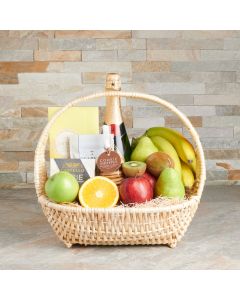 Fresh Fruit & Champagne Gift Basket, Fruit Gift Baskets, Champagne Gift Baskets, Gourmet Gift Baskets, USA Delivery