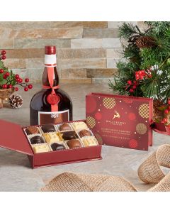 Mulling Over Christmas Liquor Gift Basket, Liquor Gift Baskets, Gourmet Gift Baskets, Christmas Gift Baskets, Chocolate Gift Baskets, Truffles, Liquor, Xmas Gifts, USA Delivery, Set 23901-2021