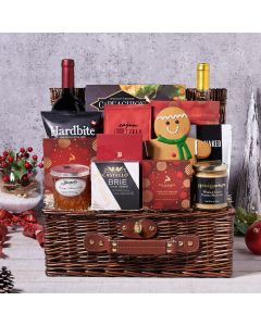 Ample Wine Christmas Gift Basket - Hazelton's Gift Basket Delivery, Christmas, wine gift basket, cookies