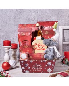 Christmas Gift Baskets, Christmas Cookie, christmas tray, pretzels, Popcorn, chocolate, candy, spirits, Liquor Gift Basket, Liquor, christmas, spirits gift basket delivery, delivery liquor gift basket, christmas tray usa, usa christmas tra