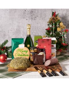 Holiday Champagne & Cheese Ball Gift Basket