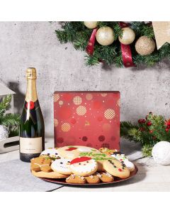 Christmas Cookies & Champagne Gift Basket