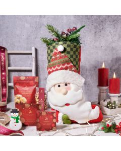 Santa’s Stocking Gift Set, Christmas Gift Baskets, Christmas Stockings, Chocolate Gift Baskets, Gourmet Gift Baskets, Xmas Gifts, USA Delivery