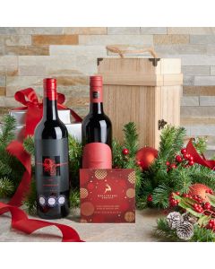 Christmas Wine Duo, Wine Gift Baskets, Christmas Wine Gift Baskets, Wine Gift Crate, Duo Wine Gift Crate, Xmas Wine Gift, USA Delivery
