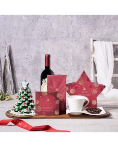 Santa’s Warm Comforts Gift Basket with Wine