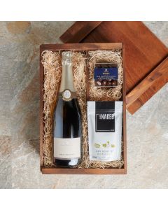 Champagne & Snack Celebration Box, Gourmet Gift Baskets, Gourmet Gift Crate, Champagne Gift Crate, USA Delivery