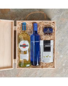 liquor gift basket delivery, delivery liquor gift basket, vodka, chocolate, pistachios, canada delivery, usa delivery