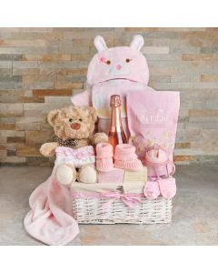 Bouncing Baby Girl Gift Basket, baby gift, baby, baby girl gift, baby girl, baby shower gift, baby shower, gifts, gift basket, baby gift basket, Set 25532-2022