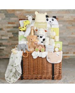 Generous Baby Celebration Gift Basket, baby gift, baby, baby shower, baby shower gift, large baby gift, gift basket, champagne gift, champagne, sparkling wine gift, sparkling wine