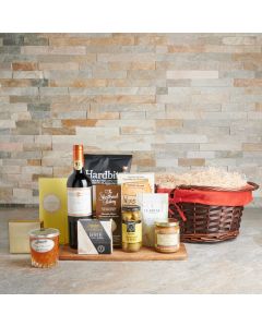 The Stratford Picnic Gift Basket with Wine, Wine Gift Baskets, Gourmet Gift Baskets, Chocolate Gift Baskets, USA Delivery