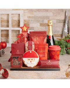Sweet Santa & Champagne Christmas Gift Set, christmas gift, christmas, holiday gift, holiday, champagne gift, champagne, sparkling wine gift, sparkling wine, gourmet gift, gourmet