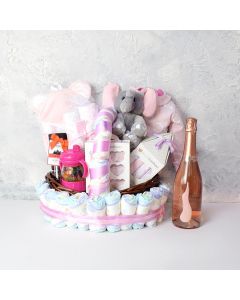 Pretty in Pink Baby Girl Champagne Gift Set
