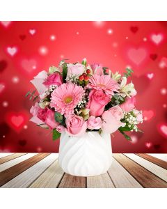Valentine’s Day Pink Rose Bouquet