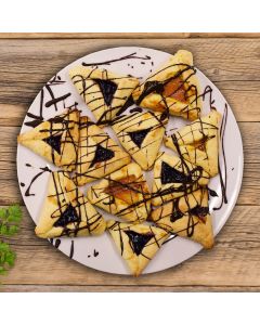 Hamantaschen Cookies with Chocolate Drizzle