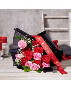 Red & Pink Rose Bouquet, Valentine's Day gifts