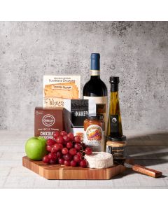 Lake Rosseau Wine and Cheese Board, wine gift baskets, gourmet gifts, gifts, cheese board, charcuterie