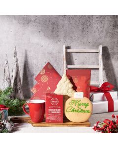 cutting board, Christmas Gift Baskets, christmas, Christmas Cookie, cookies, Hot Chocolate, chocolate, christmas gift basket delivery, delivery christmas gift basket, gift basket usa, usa gift basket