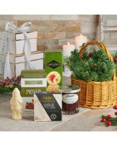 Festive Feast of Holiday Treats Gift Basket, Christmas Gift Baskets, Gourmet Gift Baskets, Cheese Gift Baskets, Chocolate, Cheese, Crackers, Jam, Xmas Gifts, USA Delivery