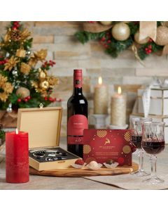 candle, wine, wine gift set, holiday, christmas gift set, wine gift set delivery, delivery wine gift set, christmas set usa, usa gift set