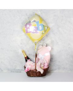 Unicorn Love Baby Gift Basket with Champagne