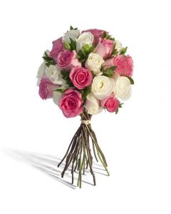 PINK & WHITE ROSES BOUQUET