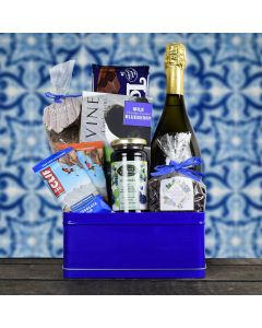 Bold In Blue Kosher Champagne Gift Basket