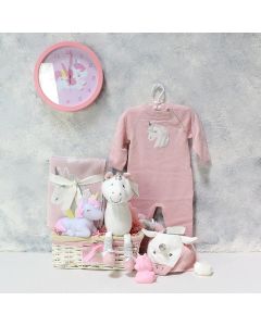 Tik Tik Pink Unicorn Gift Basket For The Baby