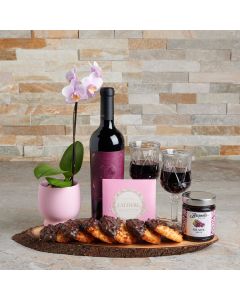 Classy Wine & Macaroons Gift Basket