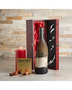 Candlelight Wine & Truffles Gift Basket, Wine Gift Baskets, Chocolate Gift Baskets, USA Delivery