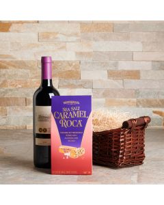 Chocolate & Wine Kosher Gift Basket, Chocolate Gift Baskets, Gourmet Gift Baskets, Kosher Gift Baskets, USA Delivery
