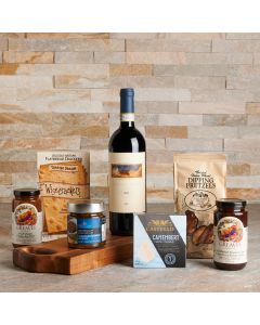 Savoury Spread Wine Gift Set, Wine Gift Baskets, Gourmet Gift Baskets, USA Delivery