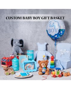 Custom Baby Boy Gift Basket , Set 25452-2022, custom baby gift, custom baby gift basket, custom gift basket, custom gift, baby gift, baby