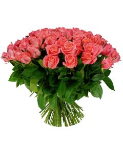 Single Colour Pink Roses Flower Bouquet