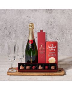 Dreamy Truffles & Champagne Gift Set, Valentine's Day gifts, sparkling wine gifts, cookie gifts, chocolate gifts